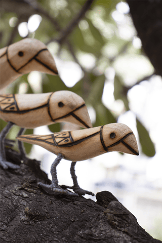 Dove Handmade Wooden Birds Set Of 3 Multi Veersingh Wooden Products