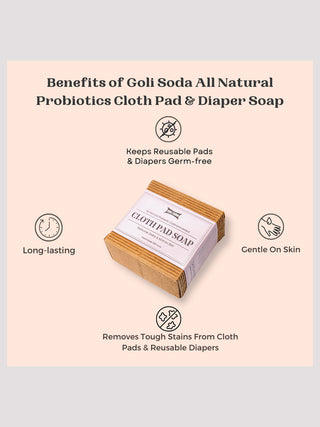 Goli Soda All Natural Probiotics Cloth Pad Diaper Soap Soap Pack Of 3 Goli Soda