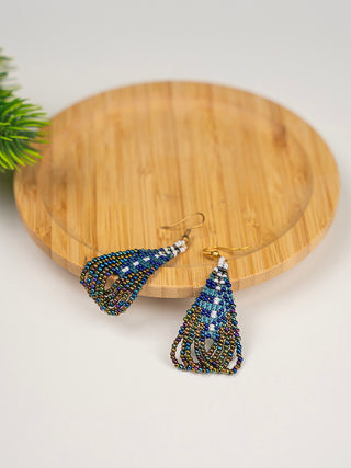 Handmade Beadwork Feather color inspired Eaaring Pusha Bead Work