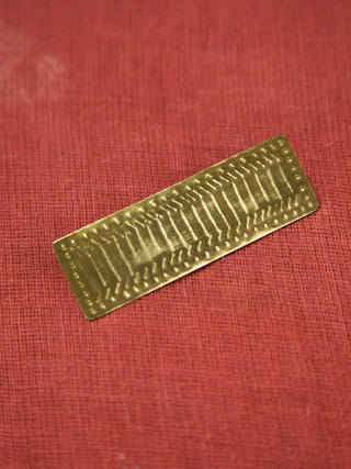 Tribal Long Rectangle Brooch Gold Juju by Grishma