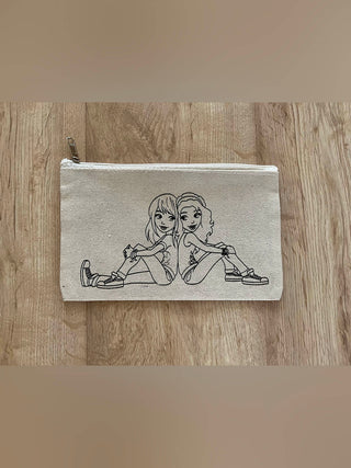 DIY Colouring Two Awesome Girls Pouch Little Canvas