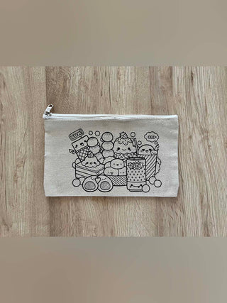 DIY Colouring Yummy Foodland Pouch Little Canvas