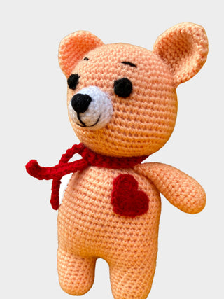 Crochet Teddy Toy Peach LOOP HOOP