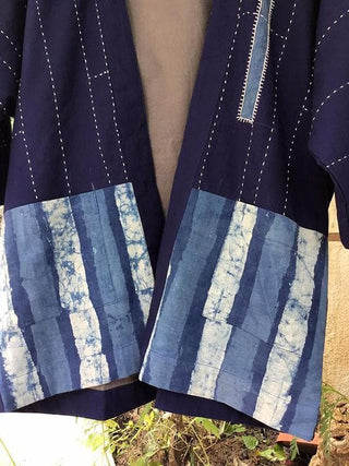 Kimono Jacket Blue Patch Over Patch
