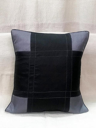TAMOJYOTI Kora Base Handwooven Cushion Cover Black Bun.kar Bihar