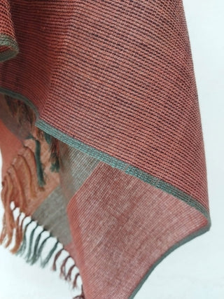 Handwoven Merino Wool Shawl Rust Kilmora