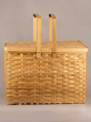 Bamboo Picnic Basket With Handle Greenkraft