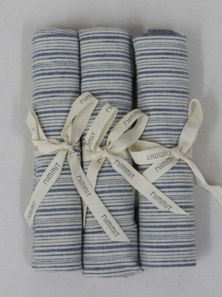 Ecru Kitchen Towels Set of 3 Indigo Nimmit
