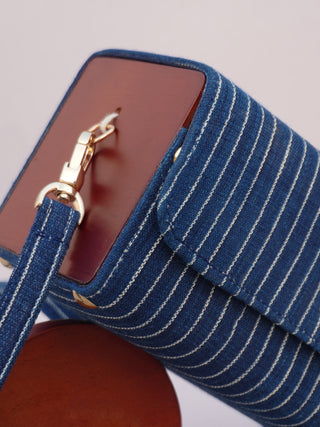 The Blue Stripe Square Shoulder bag Label Sneha