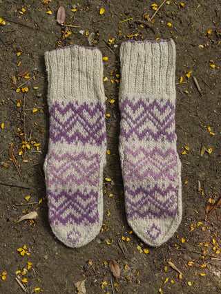 Lahauli Knit Socks Red &Purple Kullvi Whims
