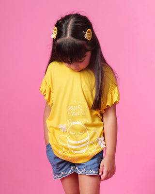 Bamboo Queen Bee Frill Top Yellow Miko Lolo