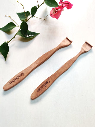 Bamboo Toothbrush & Neem Wood Tongue Cleaner-Pack of 2 GreenFootPrint