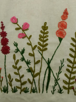 Off White Embroidered Tote bag