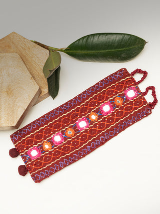 Statement Banjara Embroidery Bracelet With Beads Multicolour Sabala