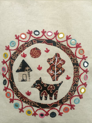 Folk Embroidered Tote Bag