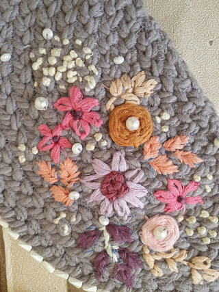 Embroidered Dori Purse Gray