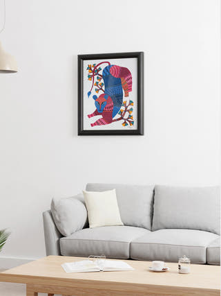 Tiger Gond Art Painting- Unframed Kailash Pradhan
