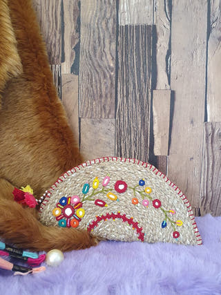 Kutch Embroidered Jute Hand Purse