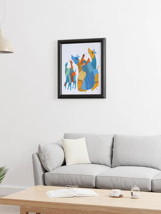 Flock of Deer Gond Art Painting- Unframed Kailash Pradhan
