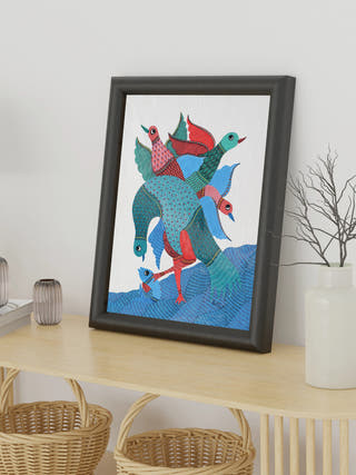 Life of Forest Gond Art Painting- Unframed Kailash Pradhan