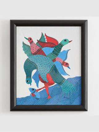 Life of Forest Gond Art Painting- Unframed Kailash Pradhan