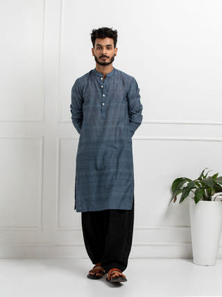 Mandhav Hand Woven Cotton Men's Kurta
