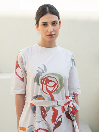 Floral Print Belt Dress