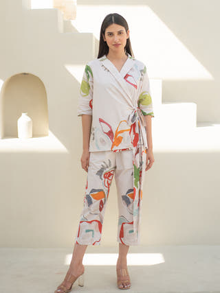 Floral Print Jacket with Pant