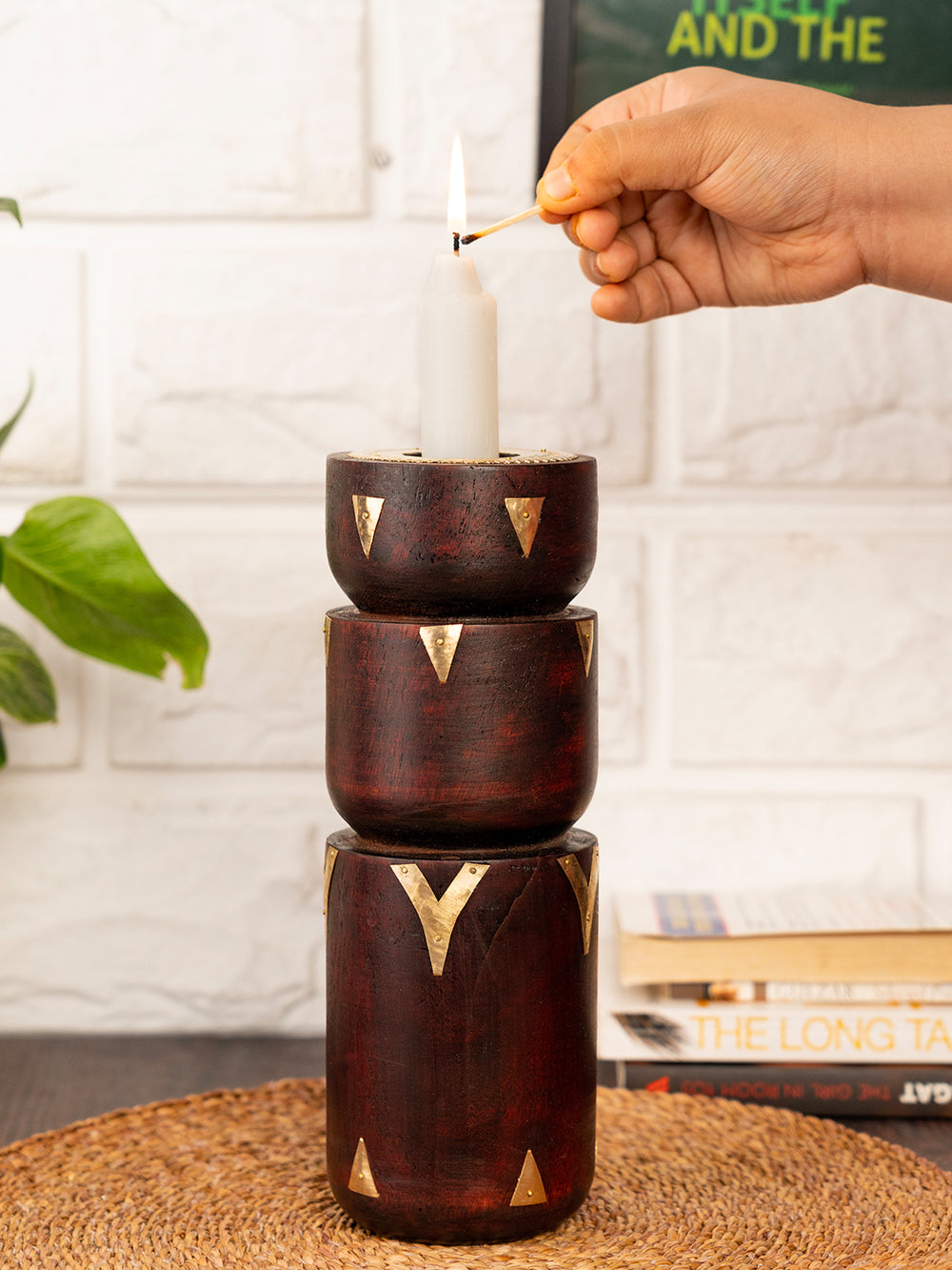 Floor Standing Three Stage Pillar Candle Holder