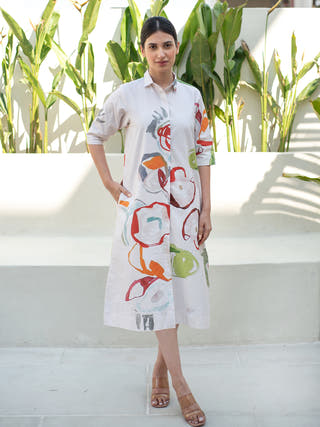 Floral Print Shirt Dress