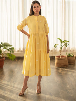 Yellow Polka Tier Dress