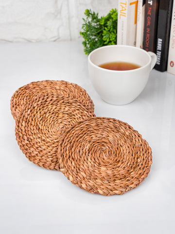 Hoglapata Round Costers Natural Set of 6