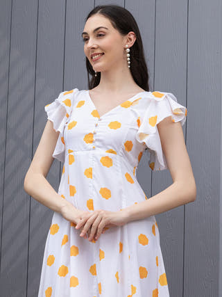 Citrus Cloud Fit & Flare Maxi Dress