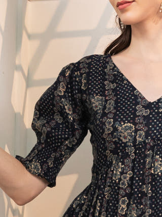 Indigo Isle Fit & Flare Maxi Dress