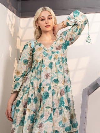 Teal Temptation A-Line Midi Dress