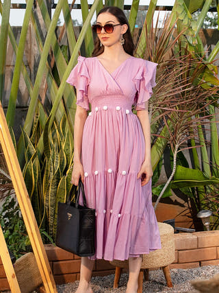 Lavender Luxe Fit & Flare Midi Dress