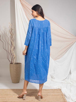 Eshani Hand Woven Cotton Jamdani Dress Earth Route 