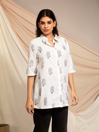 Jungle Owlet Hand Block Printed Shirt Earth Route 