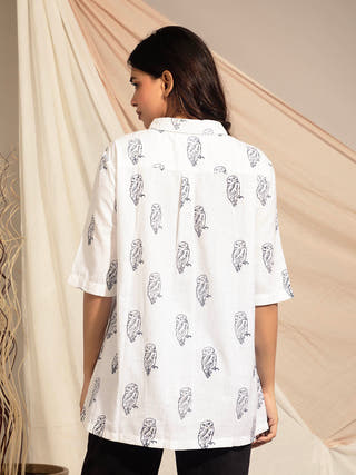 Jungle Owlet Hand Block Printed Shirt Earth Route 