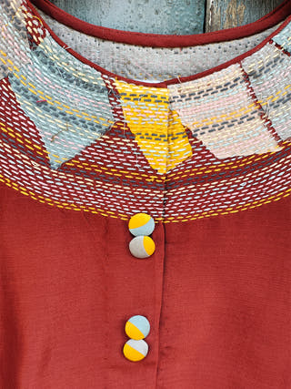 Cotton Silk Rust Crop Top