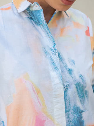 Multicolour Abstract Print Shirt Dress