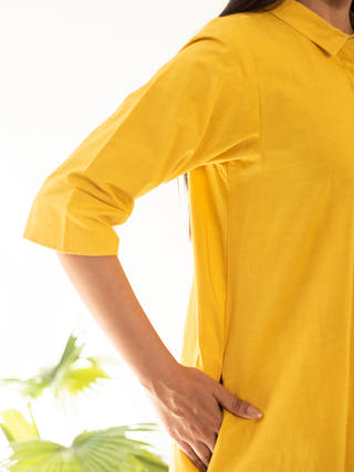 Yellow Shirt Tunic and Pant Set