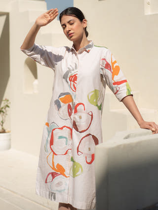 Floral Print Shirt Dress