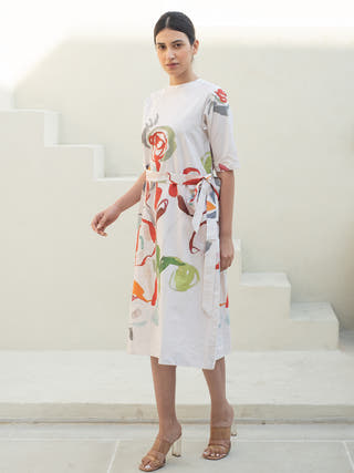 Floral Print Belt Dress