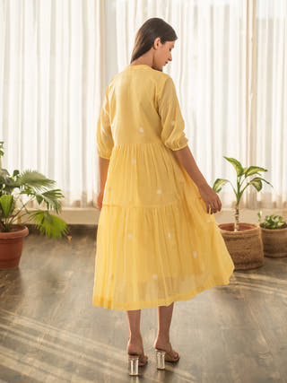 Yellow Polka Tier Dress