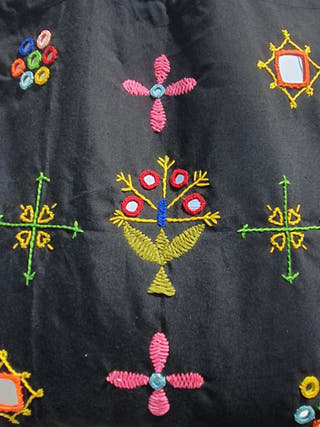 Kutch Embroidered Black Tote Bag