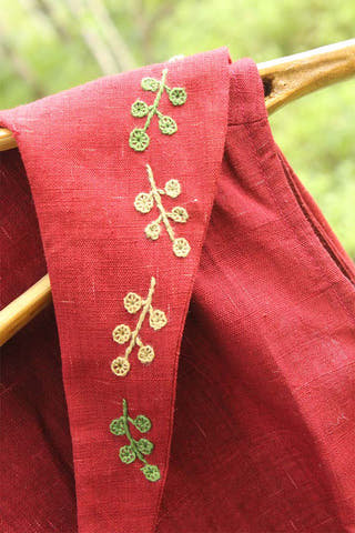 Organic Cotton Sailor Collar blouse Red