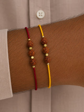Handmade Rudhraksh Rakhi | Set Of 2