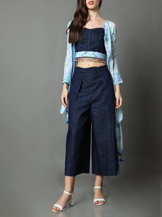 Oceane Marble Denim Wrap Pant AMAR KOSA