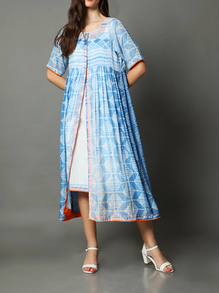 Aparjita Double Layer Dress Blue AMAR KOSA